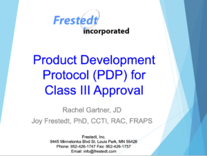 Flyer for "Product Development Protocol for Class III Approval" talk